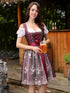 3-teiliges Dirndl für Damen – Midi-Traditionskleid mit Dirndl-Kleid, Schürze und Bluse für das Oktoberfest
